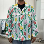Polygon Tulip Pattern Print Men's Shirt Jacket
