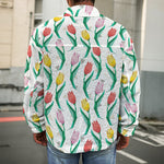 Polygon Tulip Pattern Print Men's Shirt Jacket