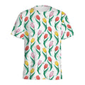 Polygon Tulip Pattern Print Men's Athletic T-Shirt