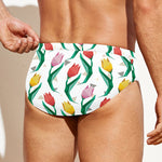 Polygon Tulip Pattern Print Men's Swim Briefs
