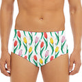 Polygon Tulip Pattern Print Men's Triangle Swim Briefs