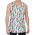 Polygon Tulip Pattern Print Men's Velvet Tank Top