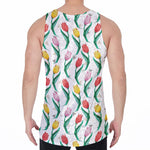 Polygon Tulip Pattern Print Men's Velvet Tank Top