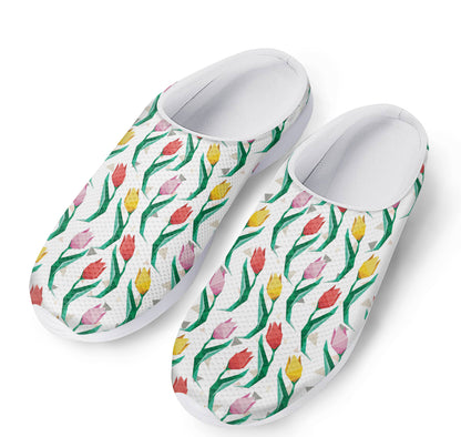 Polygon Tulip Pattern Print Mesh Casual Shoes