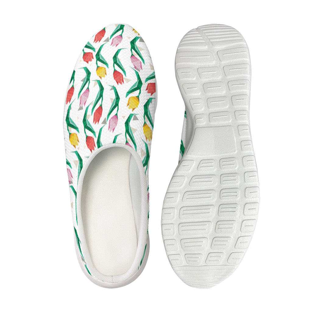 Polygon Tulip Pattern Print Mesh Casual Shoes