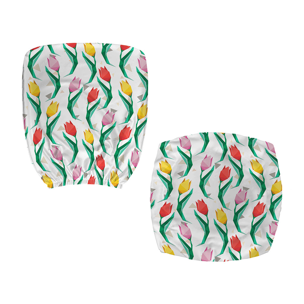 Polygon Tulip Pattern Print Office Chair Cover