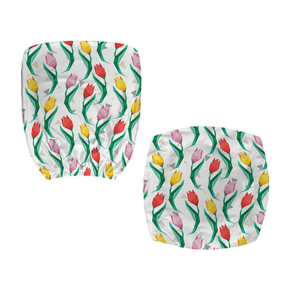 Polygon Tulip Pattern Print Office Chair Cover