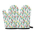 Polygon Tulip Pattern Print Oven Mitts