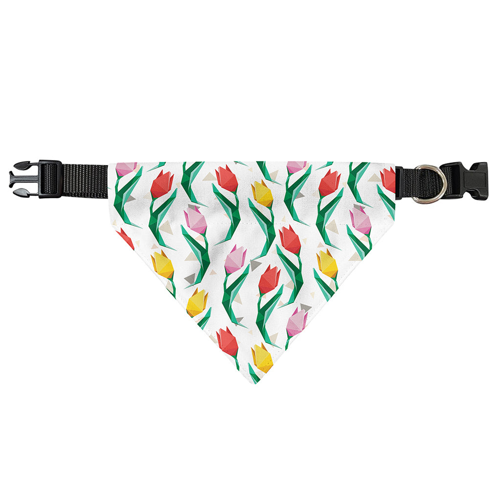 Polygon Tulip Pattern Print Over The Collar Dog Bandana