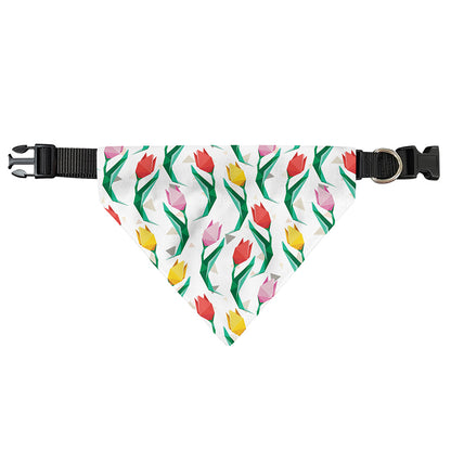 Polygon Tulip Pattern Print Over The Collar Dog Bandana