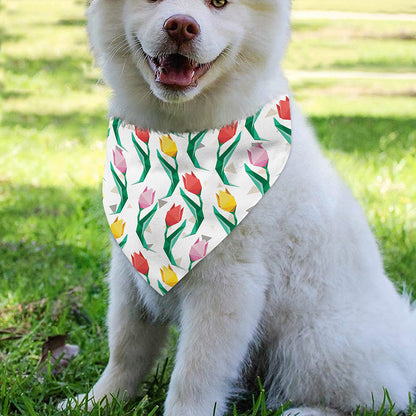 Polygon Tulip Pattern Print Over The Collar Dog Bandana