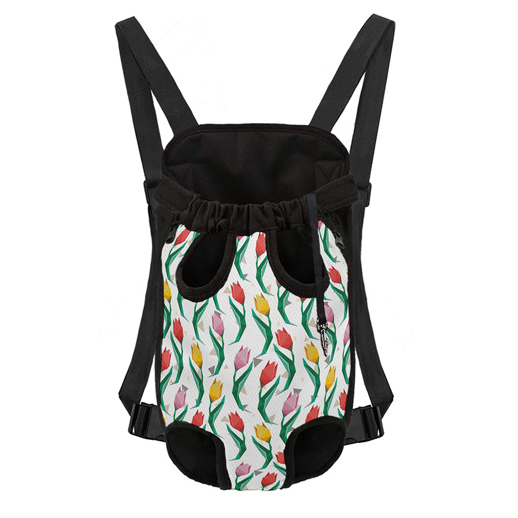 Polygon Tulip Pattern Print Pet Carrier Backpack
