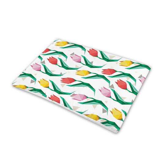 Polygon Tulip Pattern Print Pet Cooling Mat Cover