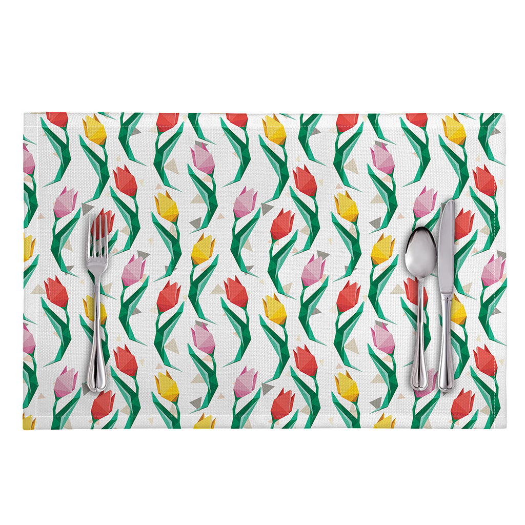 Polygon Tulip Pattern Print Placemat