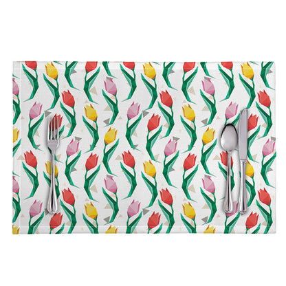 Polygon Tulip Pattern Print Placemat