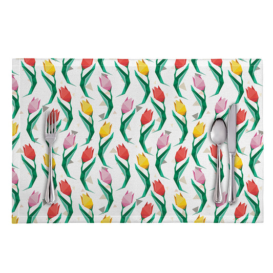 Polygon Tulip Pattern Print Placemat