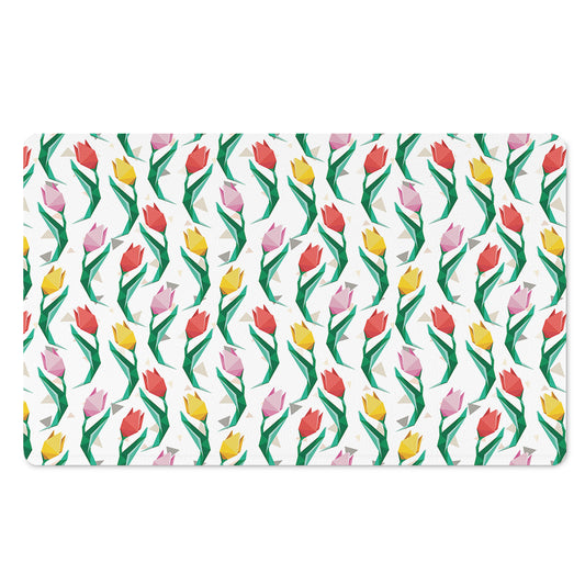 Polygon Tulip Pattern Print Polyester Doormat