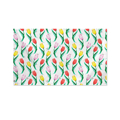 Polygon Tulip Pattern Print Polyester Flag