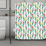 Polygon Tulip Pattern Print Polyester Shower Curtain