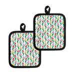 Polygon Tulip Pattern Print Pot Holders