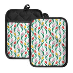 Polygon Tulip Pattern Print Pot Holders With Pocket