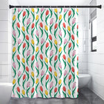 Polygon Tulip Pattern Print Premium Shower Curtain
