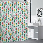 Polygon Tulip Pattern Print Premium Shower Curtain