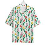 Polygon Tulip Pattern Print Rayon Hawaiian Shirt