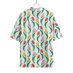 Polygon Tulip Pattern Print Rayon Hawaiian Shirt