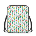 Polygon Tulip Pattern Print Rectangular Crossbody Bag