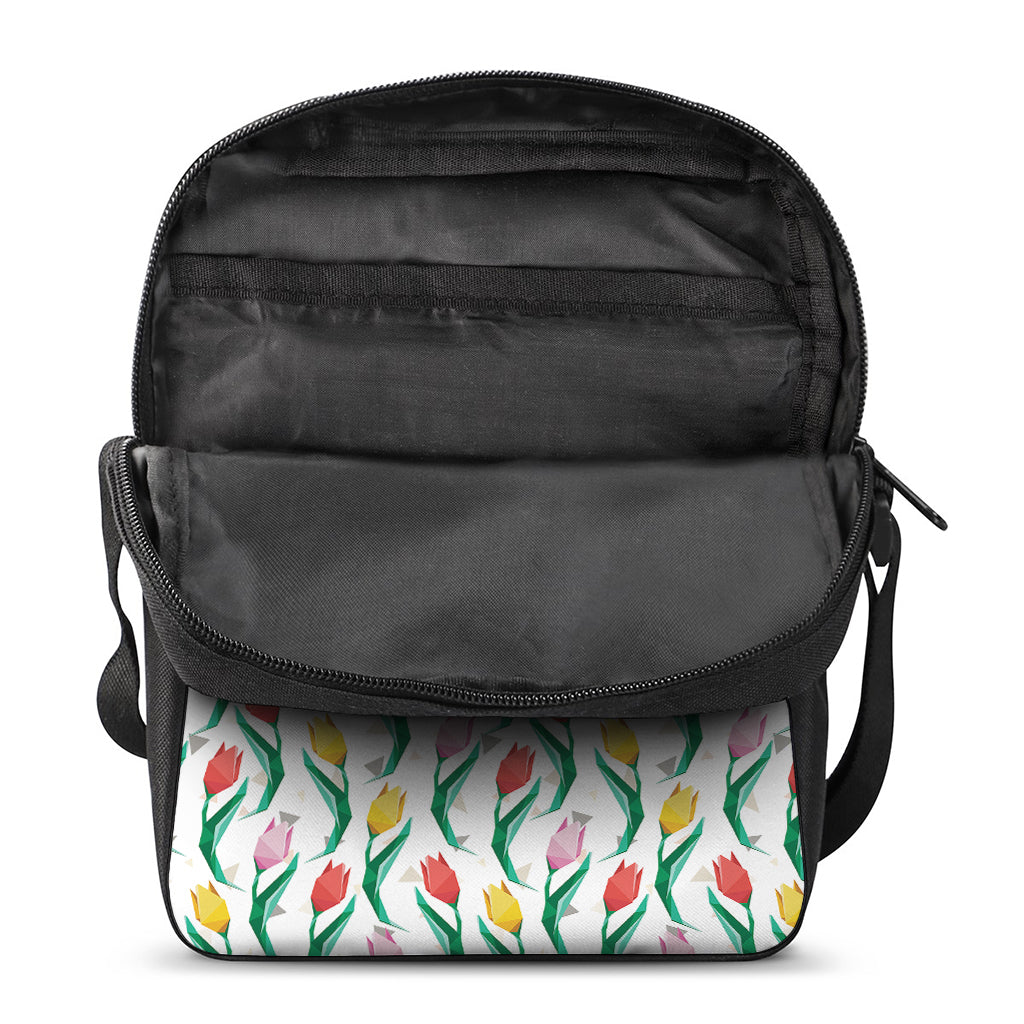 Polygon Tulip Pattern Print Rectangular Crossbody Bag