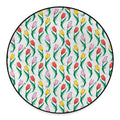 Polygon Tulip Pattern Print Round Floor Mat
