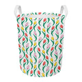 Polygon Tulip Pattern Print Round Laundry Basket