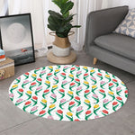 Polygon Tulip Pattern Print Round Rug