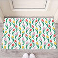 Polygon Tulip Pattern Print Rubber Doormat