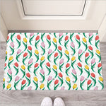 Polygon Tulip Pattern Print Rubber Doormat