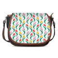Polygon Tulip Pattern Print Saddle Bag