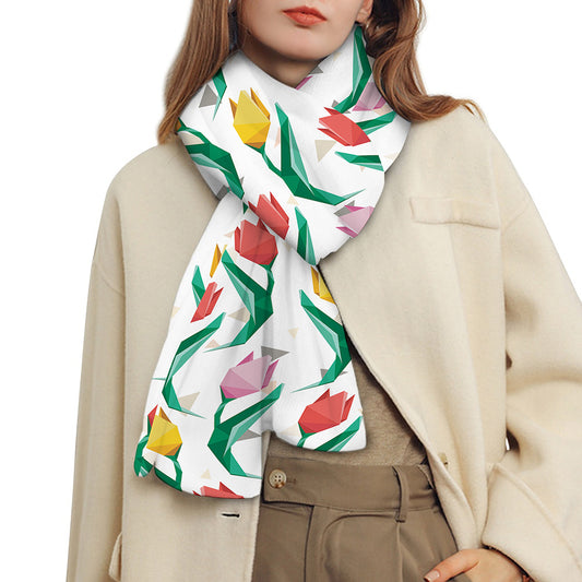 Polygon Tulip Pattern Print Scarf