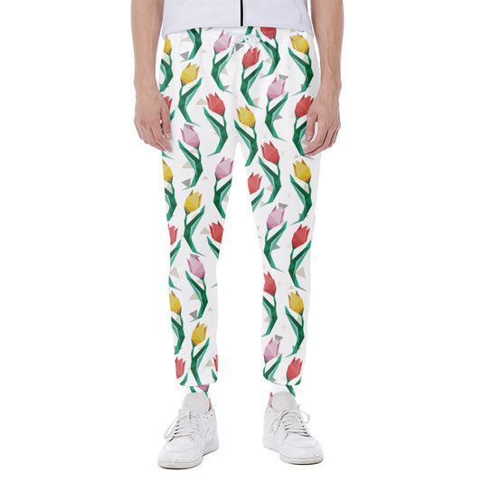 Polygon Tulip Pattern Print Scuba Joggers
