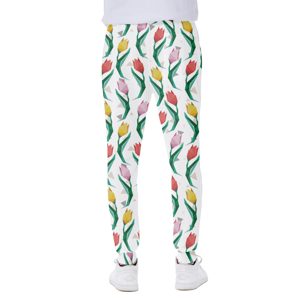 Polygon Tulip Pattern Print Scuba Joggers