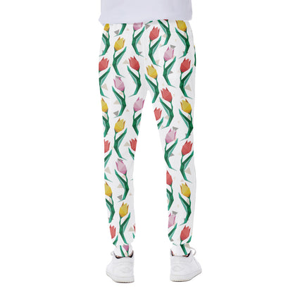 Polygon Tulip Pattern Print Scuba Joggers