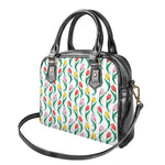 Polygon Tulip Pattern Print Shoulder Handbag