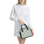 Polygon Tulip Pattern Print Shoulder Handbag