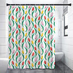 Polygon Tulip Pattern Print Shower Curtain