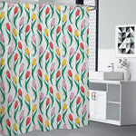 Polygon Tulip Pattern Print Shower Curtain