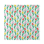 Polygon Tulip Pattern Print Silk Bandana