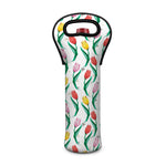 Polygon Tulip Pattern Print Single Neoprene Wine Tote