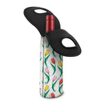 Polygon Tulip Pattern Print Single Neoprene Wine Tote