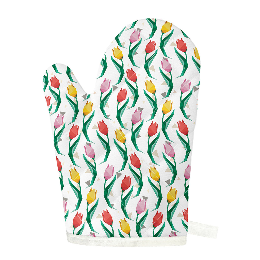 Polygon Tulip Pattern Print Single Oven Mitt