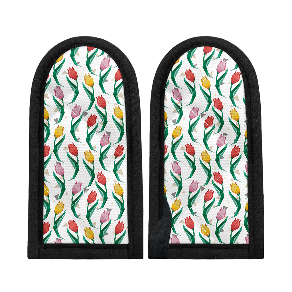 Polygon Tulip Pattern Print Skillet Handle Cover